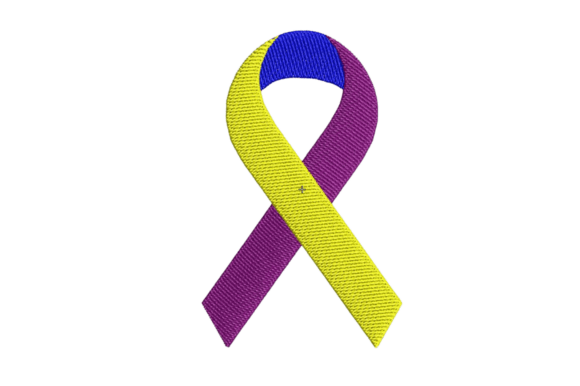 Bladder Cancer Ribbon Embroidery Design
