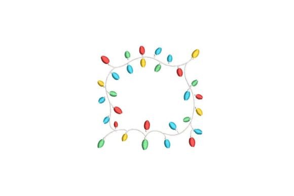 Christmas Lights Frame Embroidery Design