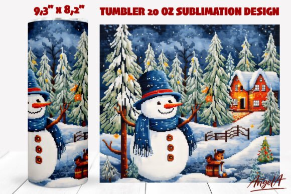 Christmas Snowman Embroidery Tumbler