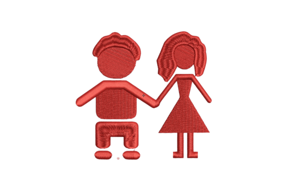 Couple Icon Embroidery Design