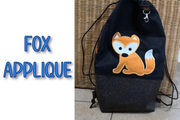 Cute Fox Applique Embroidery Design