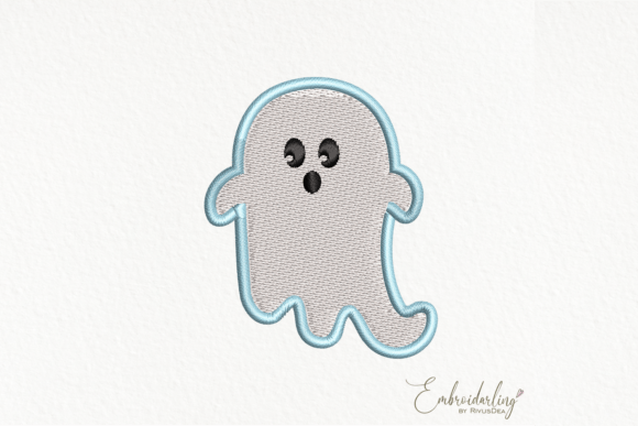 Cute Ghost Halloween Machine Embroidery