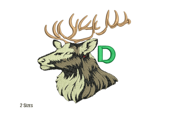Deer Head Embroidery Design