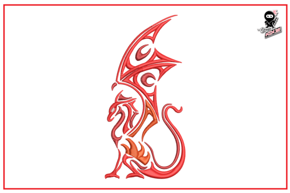 Dragon Silhouette Embroidery