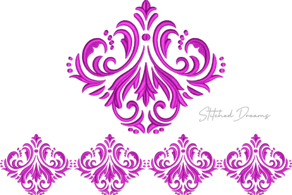Embroidery Borders of Motifs Design