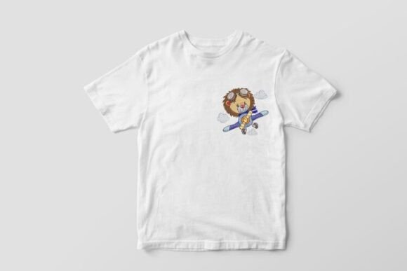 Flying Lion Embroidery Design