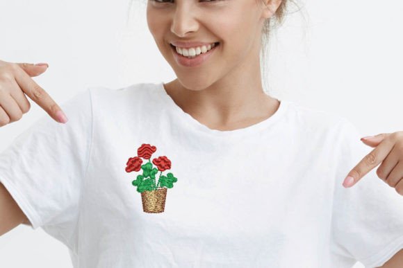 Geranium Flower Embroidery