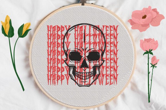 Halloween Skull Embroidery