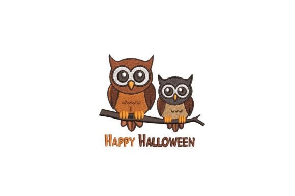 Happy Halloween Owls Embroidery Design