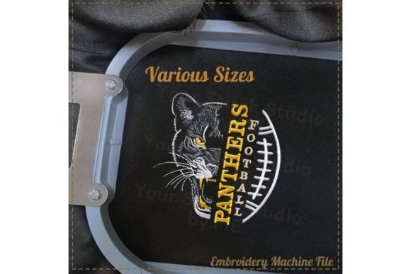 Panther Football Embroidery Design