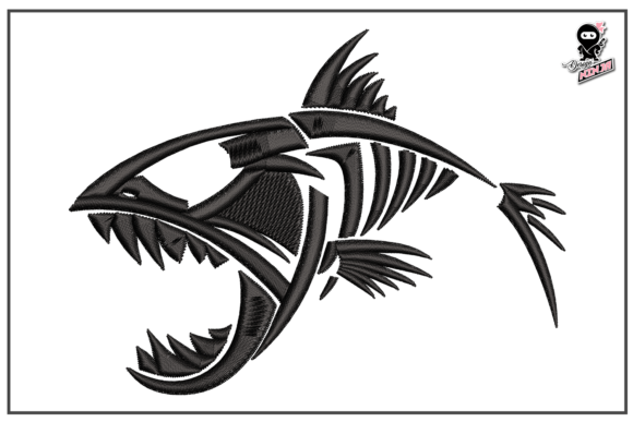 Piranha Silhouette Embroidery