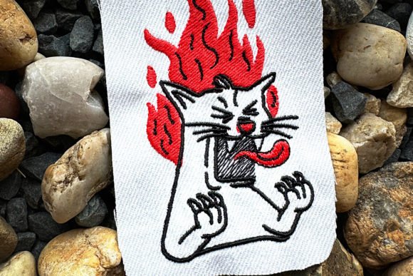 Screaming Cat Machine Embroidery Design