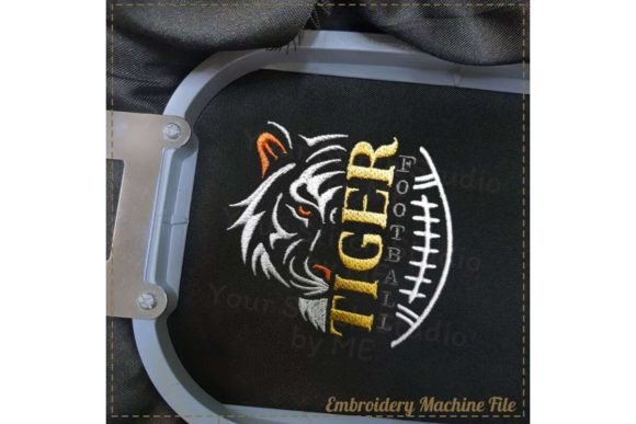Tiger Football Embroidery Design