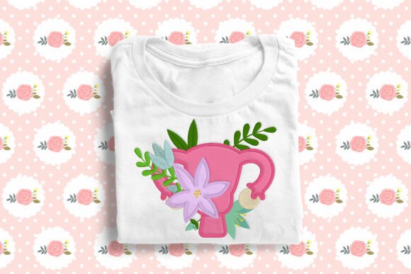 Uterus with Flowers Applique Embroidery